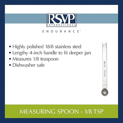 RSVP International Endurance Kitchen Collection Open Stock Measuring Spoon, Stainless Steel, Dishwasher Safe, 1.125-Teaspoon - Image 6