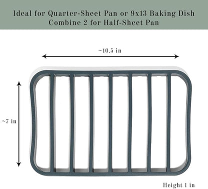 The Silicone Kitchen Silicone Roasting Rack Pan Extra Large, Dishwasher Safe, BPA Free, Non-Toxic, 7 in by 10.75 in, Navy, 2 Pack