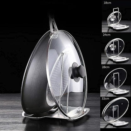 Pan Lid Holder Progressive Lid and Spoon Rest Shelf 304 Stainless Steel Pan Lid Organizer Kitchen Decor Tool