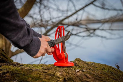 Warthog V-Sharp CURVE Professional Knife Sharpener System, 25 Degree Angle Knife Sharpener, 325 Grit Diamond Hones, Kitchen Tools, Easy to Use, Lightweight, No Adjustments, Ultra Compact, Red - Image 2
