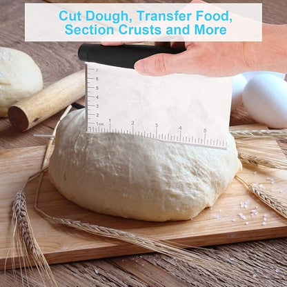 UUBAAR Bench Scraper & Chopper - 6 Inch Stainless Steel Dough Cutter with Contoured Grip, Multi-Purpose Kitchen Tool for Baking Cooking, Food Scraper Chopper & Pastry Knife - Image 7