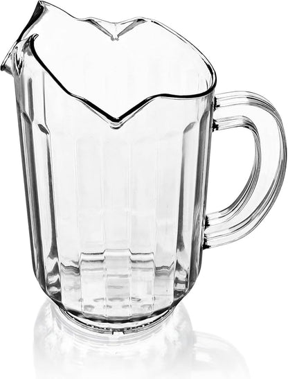 New Star Foodservice Plastic Restaurant-Grade Water Pitcher with 3 Spouts, 60-Ounce, Clear by NewStarFoodservice