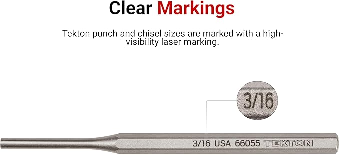 TEKTON Center Punch Set, 5-Piece (1/4-1/2 in.) | PNC95002 | Made in USA