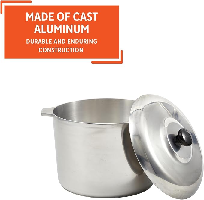 IMUSA USA Heavy Duty Cajun Aluminum Stock Pot 14 Quart, Silver - Image 3