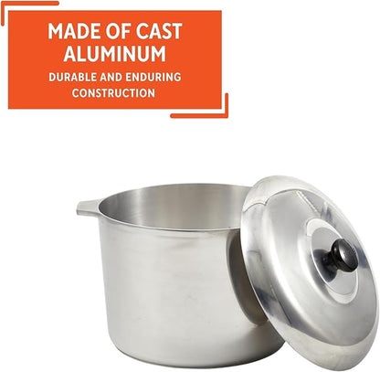 IMUSA USA Heavy Duty Cajun Aluminum Stock Pot 14 Quart, Silver - Image 3