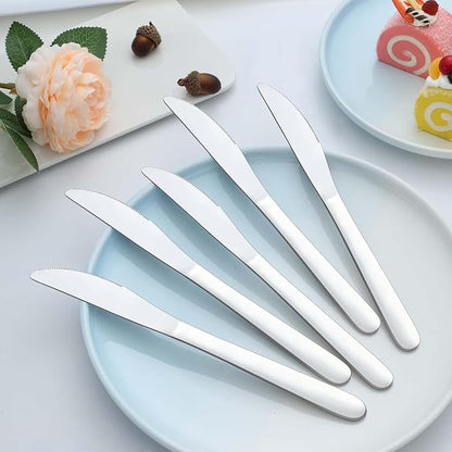 12 Pieces Butter Knives Set - 9 Inches Butter Knife, Food Grade Stainless Steel Dinner Knives Set, Mirror Polished Knife Silverware for Home, Restaurant, Kitchen, Dishwasher Safe