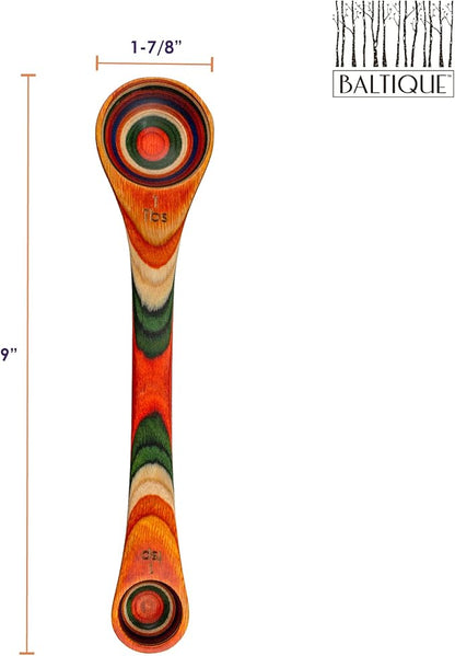 Totally Bamboo Baltique Marrakesh Collection 2 in 1 Wooden Measuring Spoon with Tablespoon and Teaspoon Measurements - Image 5