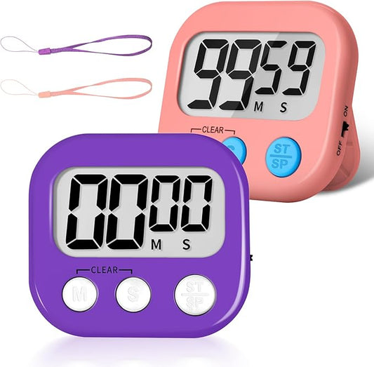ZILLEEN Classroom Timer for Kids Teachers 2 Pack Digital Timers, Purple & Pink by ZILLEEN