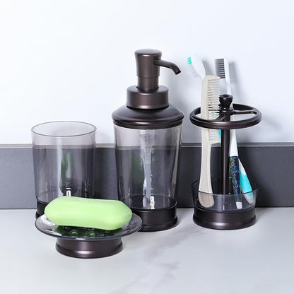 Vintage Style Soap Dispenser Bottles, 16oz Refillable Pump Bottles (2 Pack), Bronze Color with Clear Jar, Retro Bathroom or Kitchen Soap Dispenser for Lotion, Shampoo, Conditioner (Bronze-2pcs) - Image 3