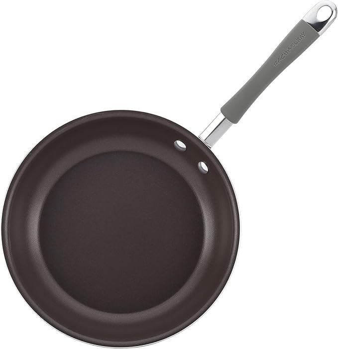 Rachael Ray - 16802 Rachael Ray Cucina Nonstick Cookware Pots and Pans Set, 12 Piece, Sea Salt Gray - Image 11