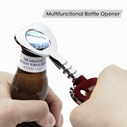 Beneno Wine Opener, Zinc Alloy Premium Wing Corkscrew with Multifunctional Bottles Opener, Sharp Wine Corkscrew with Ergonomic Non-Slip Wing Handle, Purple - Image 2