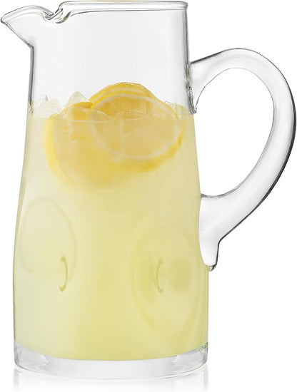 Libbey Impressions Large Glass Pitcher, 80 Oz, Clear, Tall Cocktail Pitcher, Modern Glass Pitchers with Handle for Lemonades, Iced Tea, Wine and More by Libbey