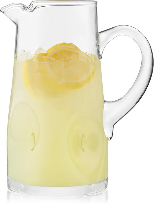 Libbey Impressions Large Glass Pitcher, 80 Oz, Clear, Tall Cocktail Pitcher, Modern Glass Pitchers with Handle for Lemonades, Iced Tea, Wine and More by Libbey