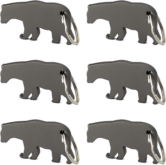 Swatom Black Bear Keychain Bottle Opener Beer Opener Tool Key Tag Chain Ring Accessories (6P,)