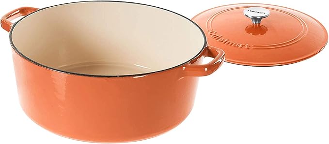 Cuisinart Chef's Classic Enameled Cast Iron Round Covered Casserole (Terracotta Orange, 7- Quart) - Image 2
