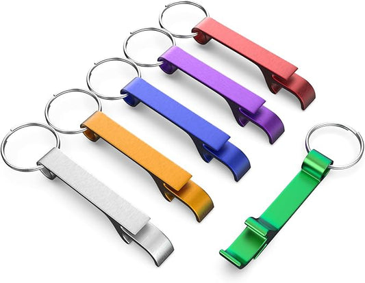 6 Pack Bottle Opener Keychain Set, Colorful Aluminum Alloy Beer Bottle Openers, Small Lightweight Keychain Opener for Beer, Soda & Can Opening, Pocket Bar Tool for Home, Camping & Parties by TYTDOUTER