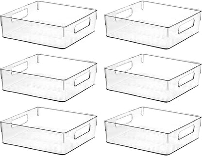 Clear Plastic Storage Bins, Pantry Organizers and Storage or Kitchen Organization and Storage Containers Bins for Organizing, Fridge, Freezer, Bathroom, Pantries, Refrigerator, Cabinet Organizer Bin by ShelfShaper