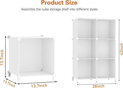 HOMIDEC XLarge Cube Storage Organizer,13.7 Inch Closet Organizer Storage Cabinet Shelf Bookshelf with Metal Hammer, Storage Cubes Organizers Cabinet for Kids, Closet, Bedroom, Bathroom White - Image 2