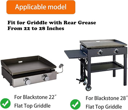 Universal Wind Screen/Guard and Griddle Warming Rack Set Fit for Griddle from 22" to 28" Without Hood, Griddle Accessories for Blackstone 22", 28" Griddle and Other Griddle with Rear Grease