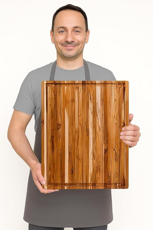 Teakhaus Cutting Board - Extra Large (XL) Wood Cutting Board with Juice Groove - Holiday Gift Ideas for Men and Women - Gift-Ready, Reversible, Edge Grain Wood, Knife Friendly - FSC Certified - Image 3