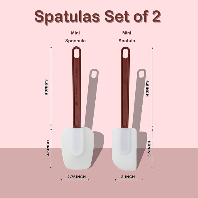 10 INCH Silicone Spatulas Heat Resistant Heavy Duty Rubber Spatulas Commercial Spatulas Set for Kitchen Use Silicone Cooking Utensils Sets of 2 - Image 2