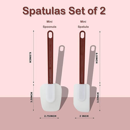 10 INCH Silicone Spatulas Heat Resistant Heavy Duty Rubber Spatulas Commercial Spatulas Set for Kitchen Use Silicone Cooking Utensils Sets of 2 - Image 2
