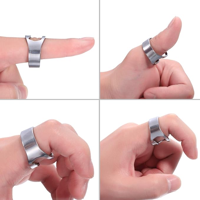 Boao 10 Pieces Bottle Opener Ring stainless Steel Beer Finger Bottle Opener Colorful for Party Present Supplies(Black,Silver,Red, Yellow, Blue) - Image 4