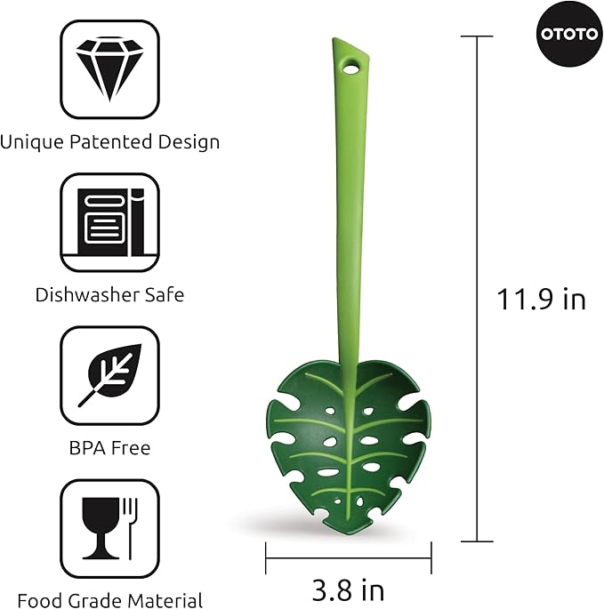 OTOTO Jungle Spoon Monstera Ladle - BPA-Free High Heat Resistant Nylon for Cooking for Nonstick Cookware Kitchen Tools & Utensils, Kitchen Gifts & Gadgets, Cute - Image 2