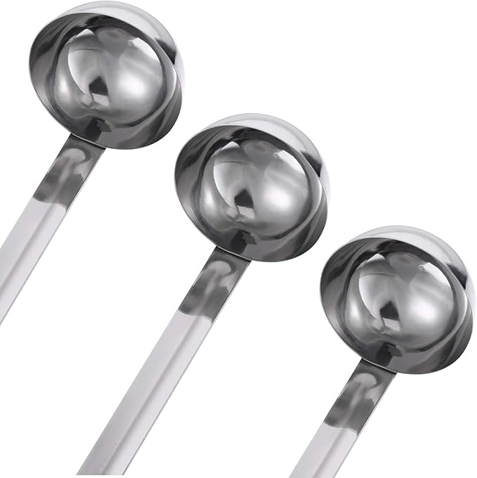 meekoo Stainless Steel Ladle Soup Handle Ladle with Pouring Rim for Kitchen Cooking Soup Sauce - Image 2
