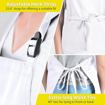 ROTANET Extra Large Apron for Men Adjustable Bib Aprons with 2 Pockets Cooking Kitchen Women Chef Water & Oil Resistant - Image 5