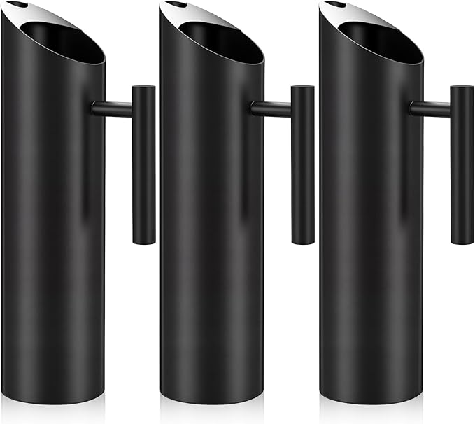 Funnymoom 3 Pack 70oz/2l Stainless Steel Water Pitcher Modern Metal Pitcher with Ice Guard Silver Carafe Drink with Handle or Iced Hot Drink Tea Juice Coffee Beer by Funnymoom