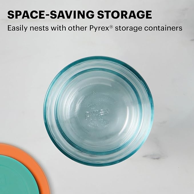 Pyrex Simply Store (8-Pack) Small Glass Food Storage Containers Set, (1 & 2 Cup) Meal Prep Containers With Plastic BPA-Free Lids, Dishwasher & Microwave Safe - Image 3
