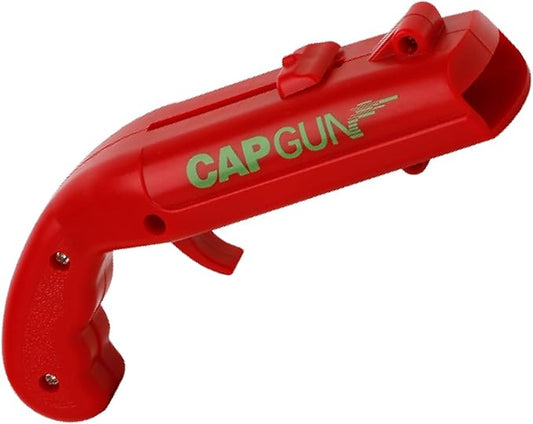 Cap Shooting Bottle Opener Gun - Launches Caps for World Cup Parties, BBQs & Adult Gatherings, Fun Gadget for Men, Unique Gag Gift for Sports Events (1 pc red)