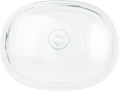 CorningWare FS2 2.5qt/2.35L Oval French White Casserole Dish & DC1.5C 1-1.75L Fluted Oval Glass Lid