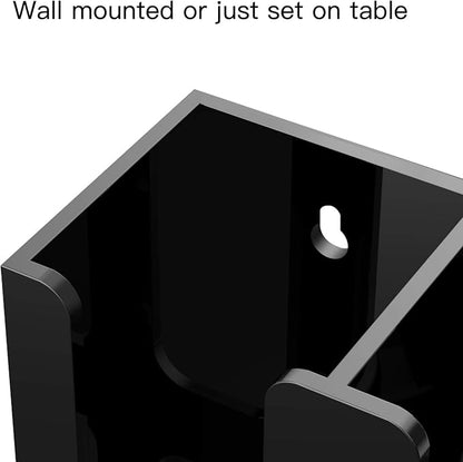Richboom Acrylic Coffee Cup and Lid Storage Organizer Holder, 2 Compartments, Black - Image 5