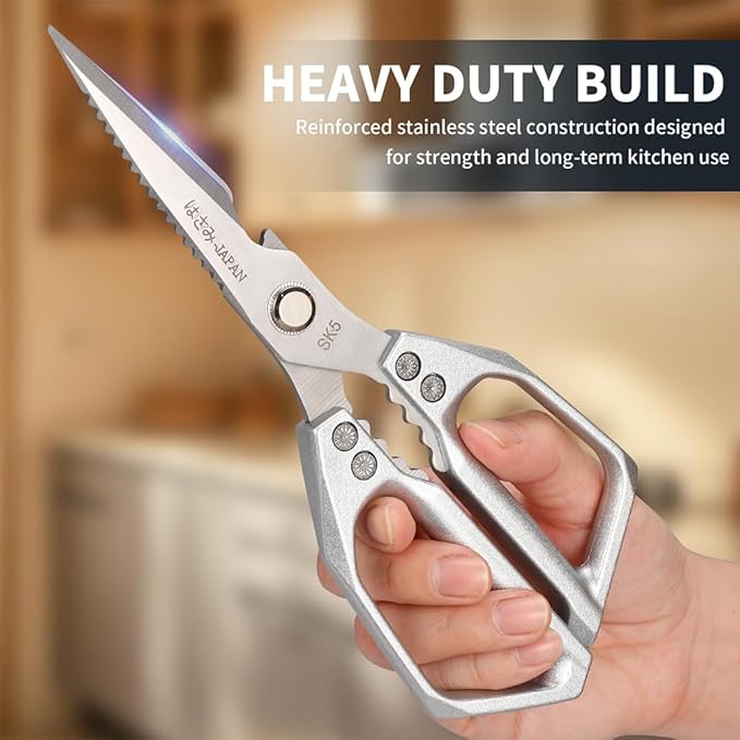 Kitchen Scissors Heavy Duty for Food, All Purpose Meat Scissors, Premium Ultra Sharp Japanese Stainless Steel Kitchen Shears - Image 4