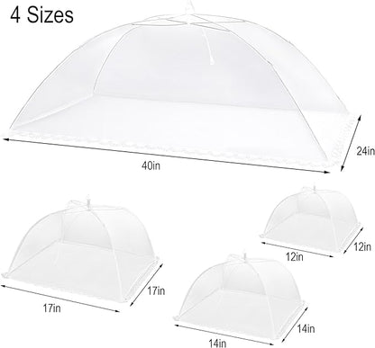 HBlife 7 Pack Pop-Up Mesh Food Cover Tent for Outside, 4 Sizes Reusable and Collapsible Outdoor Food Covers Net for Party Picnic, BBQ, Camping, Gardening - Image 2