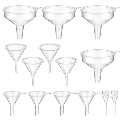 14 Pack Small Funnel Kit 3 Sizes with Droppers for Kitchen Bottles Essential Oils Capsules Pet Souvenirs Pet Souvenirs Perfume Precise Multifunctional Pouring for Garage Labs Cooking