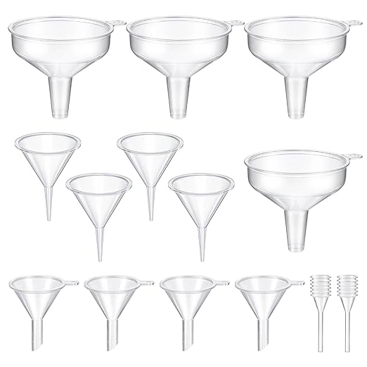 14 Pack Small Funnel Kit 3 Sizes with Droppers for Kitchen Bottles Essential Oils Capsules Pet Souvenirs Pet Souvenirs Perfume Precise Multifunctional Pouring for Garage Labs Cooking
