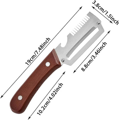 Multifunctional Vegetable Peeler for Kitchen, 2026 New 3 in 1 Stainless Steel Blade with Wooden Handle and Bottle Opener, Ultra-Sharp Kitchen Tool for Fruits and Vegetables