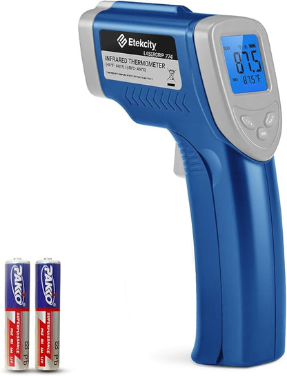 Etekcity Infrared Thermometer Upgrade 774, Heat Temperature Temp Gun for Cooking, Laser IR Surface Tool for Pizza, Griddle, Grill, HVAC, Engine, Accessories, -58°F to 842°F, Blue by Etekcity