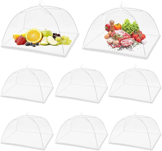 (8Pack) Pop-up Picnic Food Tent Covers, 17x17Inch Foldable Mesh Screen Food Covers for Outdoors, Reusable Food Cover Net Keep Out Flies, Mosquitoes… by FOOEN