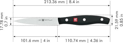 ZWILLING Twin Signature 4-inch Razor-Sharp German Paring Knife, Made in Company-Owned German Factory with Special Formula Steel perfected for almost 300 Years, Dishwasher Safe