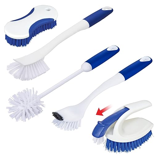 CELOX Kitchen Scrub Brush Set with Ergonomic Handle, Deep Cleaning Brushes, Include Dish Brush (Blue) by CELOX