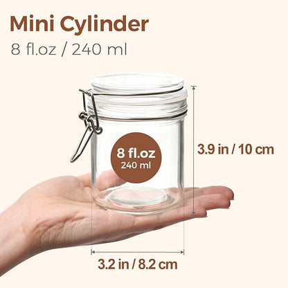 ComSaf 8oz Glass Jars with Airtight Lids (Value Pack of 12), Bulk Cylindrical Jelly Jars for Complete Pantry Organization, 240ml Small Canisters for Sourdough Discard, Spices, Crafts & More - Image 2