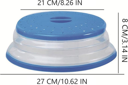 Collapsible Microwave Splatter Cover, 10.5 Inch, Dishwasher-safe, Microwave Plate Cover With Steam Vent，BPA-Free Silicone & Plastic (ink blue) - Image 2