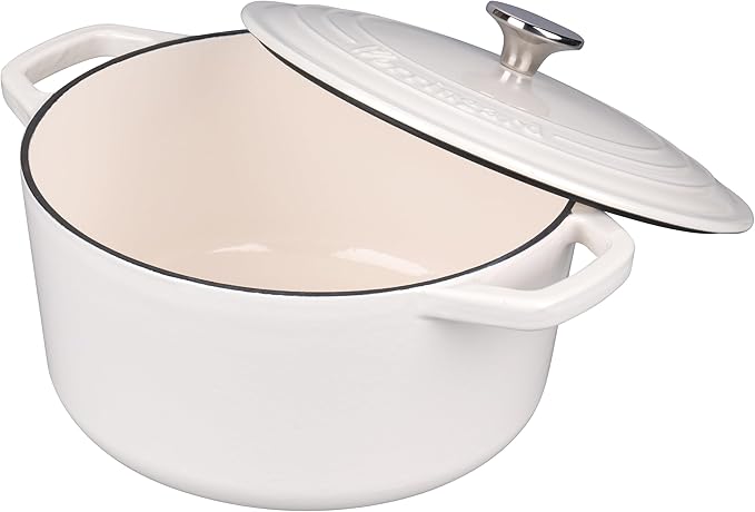 VORRINGARD Enameled Cast Iron Dutch Oven Pot with Lid, for Bread Baking, Round Bread Oven- include Sourdough Bread Baking Supplies Set, 4.5QT, White - Image 7
