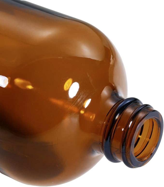 (2 Pack) - 16 oz Amber Glass Boston Round Bottles with Black Airtight Polycone Caps – Reusable UV-Resistant Glass Containers for Homemade Extracts, Oils, Herbal Remedies, and Fermentation (Large) - Image 2