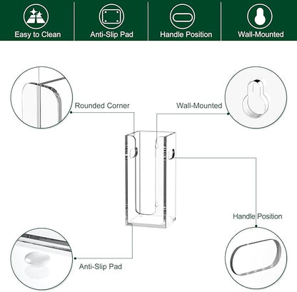 Disposable Coffee Cup Dispenser with Handles, Countertop or Wall Mount Hot/Cold Drink Cup and Lid Holder - Bathroom/Kitchen/Office Acrylic Cup Lid Storage Organizer (1 Compartment, Clear)