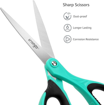 LIVINGO Scissors All Purpose Heavy Duty - 3 Pack 8.5” Blue Sharp Shears for Office Home and School Crafting Sewing Cutting Paper Fabric - Image 3